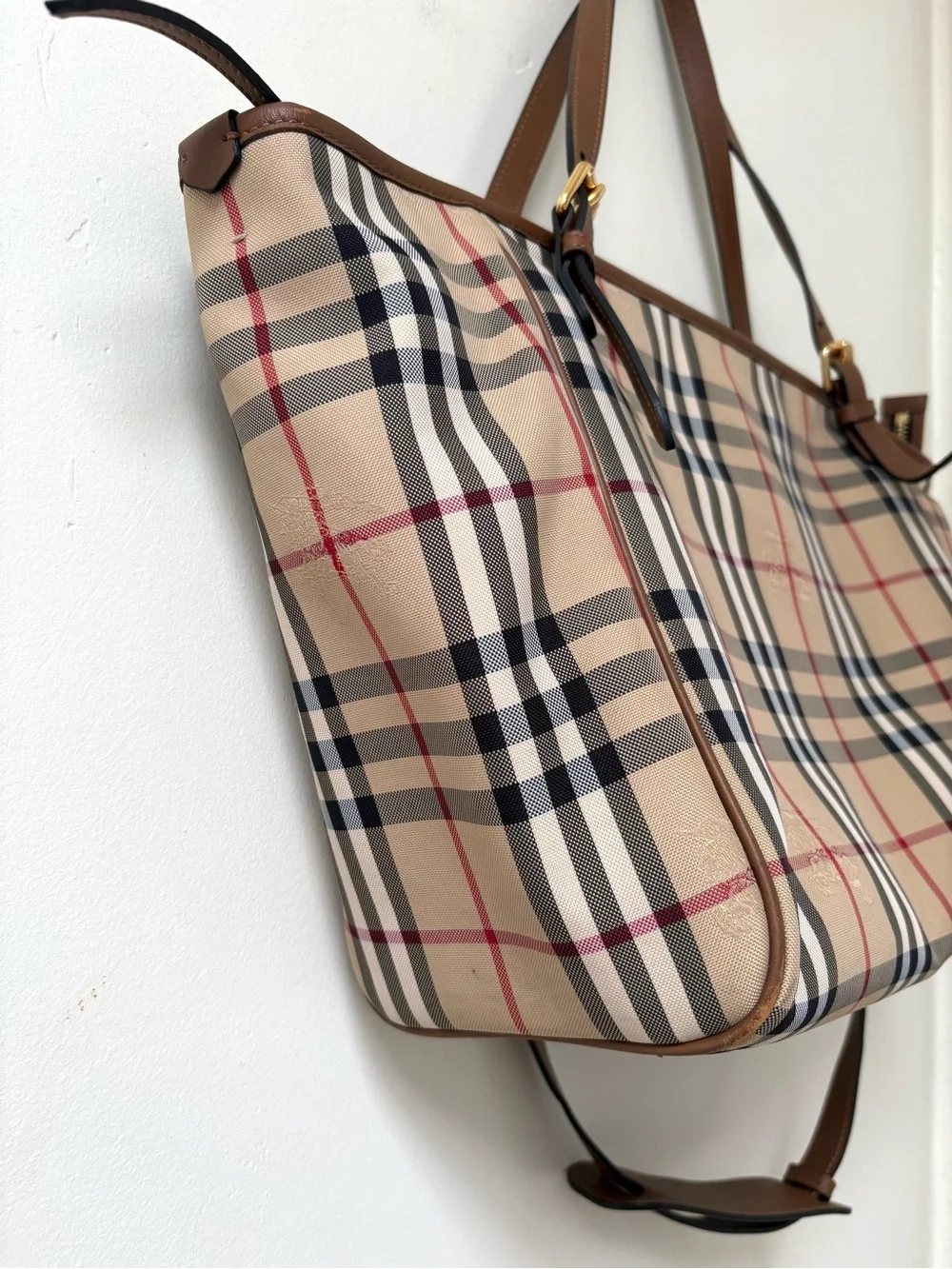 Burberry Haymarket Tote Diaper Bag